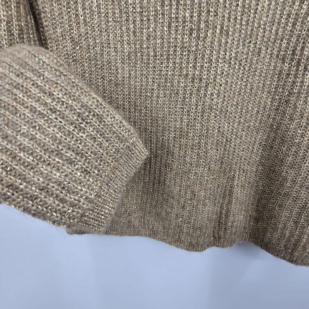 Banana Republic Gold Metallic Alpaca Wool Sweater Womens MED Holiday Minimalist - Picture 2 of 10